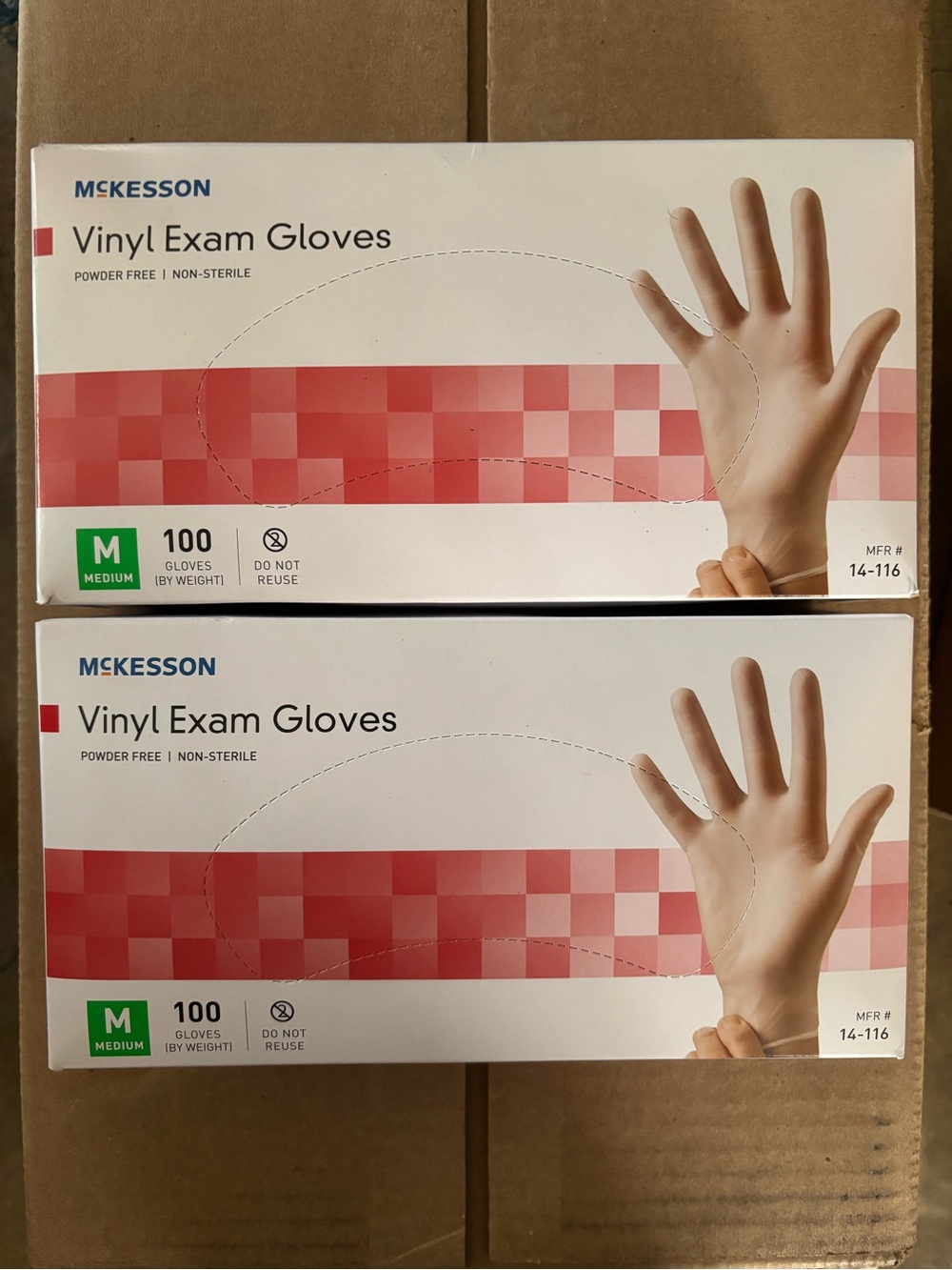 Medium Vinyl Exam Gloves – Beige (100 Count)